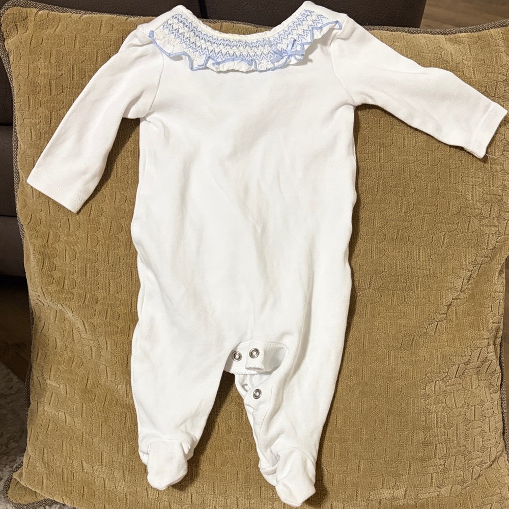 Charming White and Blue Kids Footie